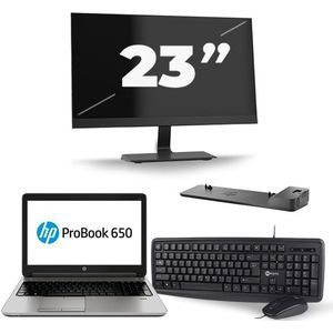 HP ProBook 650 G3 - Intel Core i5-7e Generatie - 15 inch - 8GB RAM - 256GB SSD - Windows 11 + 1x 23 inch Monitor