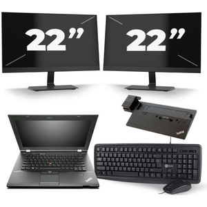Lenovo ThinkPad L430 - Intel Core i5-3e Generatie - 14 inch - 8GB RAM - 240GB SSD - Windows 10 + 2x 22 inch Monitor