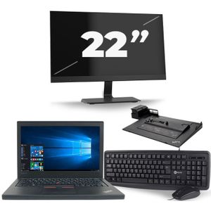 Lenovo ThinkPad X260 - Intel Core i3-6e Generatie - 12 inch - 8GB RAM - 240GB SSD - Windows 11 + 1x 22 inch Monitor