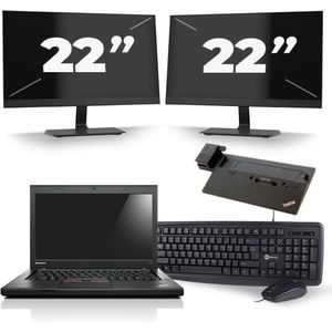Lenovo ThinkPad L450 - Intel Core i5-4e Generatie - 14 inch - 8GB RAM - 240GB SSD - Windows 11 + 2x 22 inch Monitor