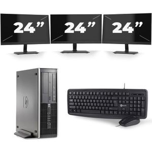 HP Compaq 6200 Pro SFF - Intel Core i7-2e Generatie - 16GB RAM - 480GB SSD - Windows 10 + 3x 24 inch Monitor