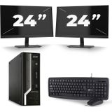 Acer Veriton X2631G SFF - Intel Core i3-4e Generatie - 8GB RAM - 128GB SSD - Windows 10 + 2x 24 inch Monitor