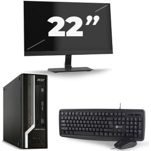 Acer Veriton X2631G SFF - Intel Core i3-4e Generatie - 8GB RAM - 128GB SSD - Windows 10 + 1x 22 inch Monitor