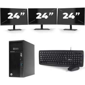 HP Z230 Workstation Tower - Intel Core i3-4e Generatie - 8GB RAM - 120GB SSD - Windows 10 + 3x 24 inch Monitor