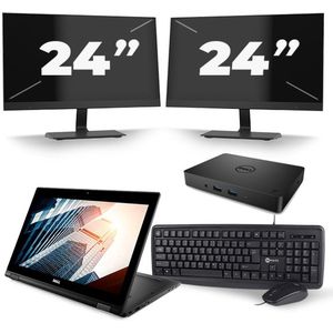Dell Latitude 5289 - Intel Core i5-7e Generatie - 12 inch - 8GB RAM - 240GB SSD - Windows 11 + 2x 24 inch Monitor