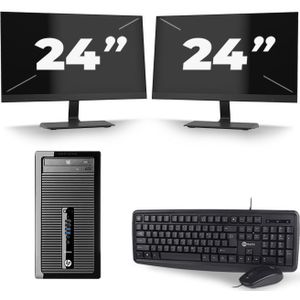 HP ProDesk 400 G1 Micro Tower - Intel Core i3-4e Generatie - 8GB RAM - 120GB SSD - Windows 10 + 2x 24 inch Monitor