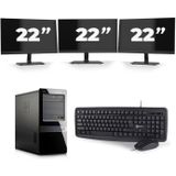 HP Pavilion 7000 Micro Tower - Intel Core i3-2e Generatie - 8GB RAM - 128GB SSD - Windows 10 + 3x 22 inch Monitor