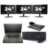 Lenovo ThinkPad X240 - Intel Core i5-4e Generatie - 12 inch - 8GB RAM - 256GB SSD - Windows 11 + 3x 24 inch Monitor