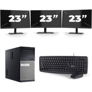 Dell Optiplex 7010 Micro Tower - Intel Core i3-3e Generatie - 8GB RAM - 120GB SSD - Windows 10 + 3x 23 inch Monitor