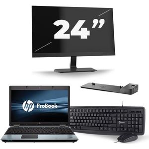 HP ProBook 6540b - Intel Core i5-1e Generatie - 15 inch - 8GB RAM - 240GB SSD - Windows 10 + 1x 24 inch Monitor