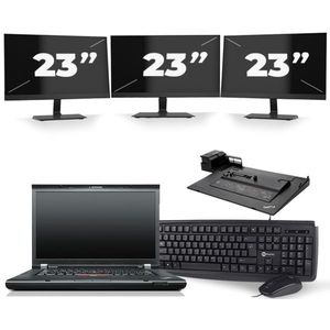 Lenovo ThinkPad T530 - Intel Core i5-3e Generatie - 15 inch - 8GB RAM - 240GB SSD - Windows 10 + 3x 23 inch Monitor