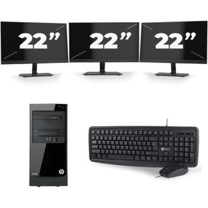HP Elite 7300 Micro Tower - Intel Core i3-2e Generatie - 8GB RAM - 120GB SSD - Windows 10 + 3x 22 inch Monitor