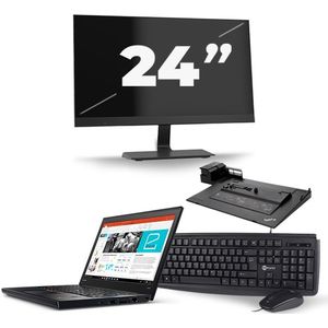 Lenovo ThinkPad X270 - Intel Core i5-7e Generatie - 12 inch - 8GB RAM - 240GB SSD - Windows 11 + 1x 24 inch Monitor