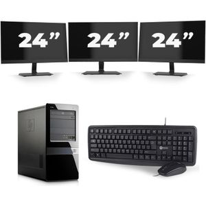 HP Pavilion 7000 Micro Tower - Intel Core i3-2e Generatie - 8GB RAM - 128GB SSD - Windows 10 + 3x 24 inch Monitor