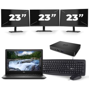 Dell Latitude 3590 - Intel Core i5-8e Generatie - 15 inch - 16GB RAM - 480GB SSD - Windows 11 + 3x 23 inch Monitor