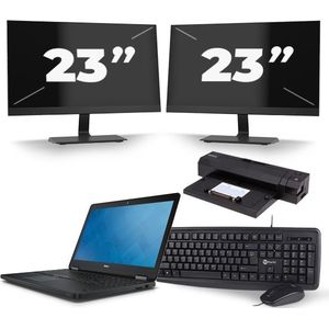 Dell Latitude E5550 - Intel Core i3-5e Generatie - 15 inch - 8GB RAM - 240GB SSD - Windows 11 + 2x 23 inch Monitor