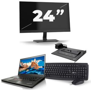 Lenovo ThinkPad T450s - Intel Core i5-5e Generatie - 14 inch - 8GB RAM - 240GB SSD - Windows 11 + 1x 24 inch Monitor