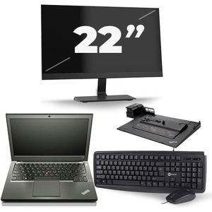 Lenovo ThinkPad X240 - Intel Core i5-4e Generatie - 12 inch - 8GB RAM - 240GB SSD - Windows 11 + 1x 22 inch Monitor