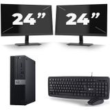 Dell Optiplex 7060 SFF - Intel Core i5-8e Generatie - 16GB RAM - 512GB SSD - Windows 11 + 2x 24 inch Monitor