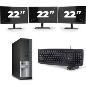 Dell Optiplex 3020 SFF - Intel Core i7-4e Generatie - 16GB RAM - 512GB SSD - Windows 10 + 3x 22 inch Monitor