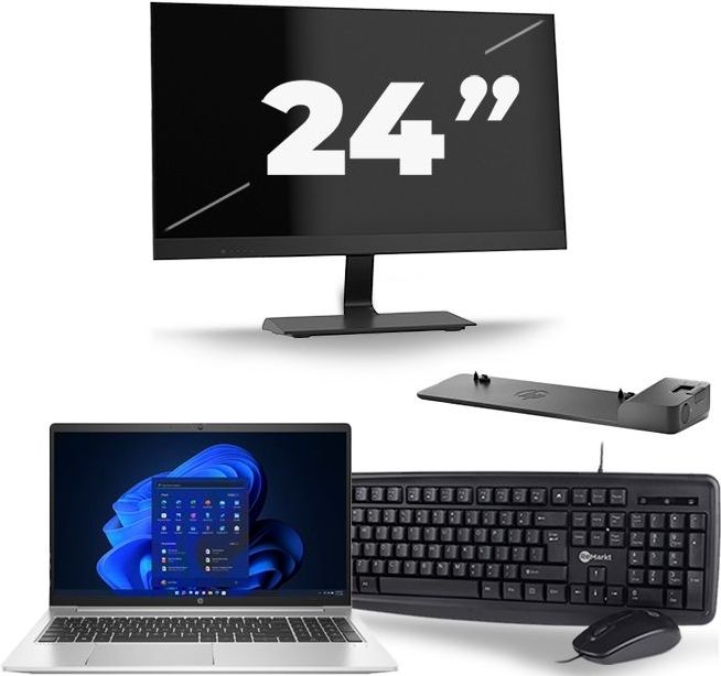 HP Probook 450 G8 - Intel Core i5-11e Generatie - 15 inch - 16GB RAM - 512GB SSD - Windows 11 + 1x 24 inch Monitor
