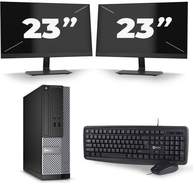 Dell Optiplex 3020 SFF - Intel Core i3-4e Generatie - 8GB RAM - 120GB SSD - Windows 10 + 2x 23 inch Monitor