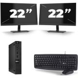 Dell Optiplex 9020M USFF - Intel Core i5-4e Generatie - 8GB RAM - 256GB SSD - Windows 10 + 2x 22 inch Monitor
