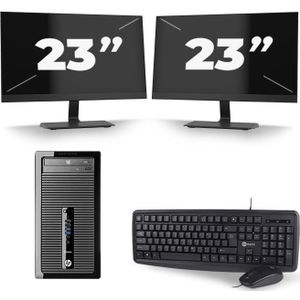 HP ProDesk 400 G1 Micro Tower - Intel Core i5-4e Generatie - 8GB RAM - 240GB SSD - Windows 10 + 2x 23 inch Monitor