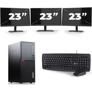 Lenovo ThinkCentre M720t Tower - Intel Core i5-8e Generatie - 16GB RAM - 512GB SSD - Windows 11 + 3x 23 inch Monitor