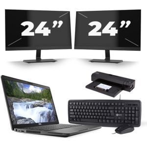 Dell Latitude 5500 - Intel Core i5-8e Generatie - 15 inch - 16GB RAM - 480GB SSD - Windows 11 + 2x 24 inch Monitor