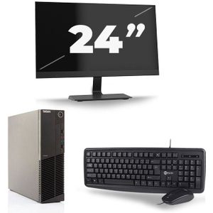 Lenovo ThinkCentre M82 SFF - Intel Core i5-3e Generatie - 8GB RAM - 240GB SSD - Windows 10 + 1x 24 inch Monitor