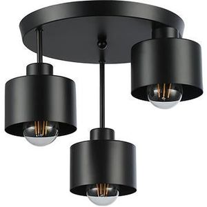Deckenleuchte 3-fach schwarz | Metall | 3x E27 Fassung | Ø30cm