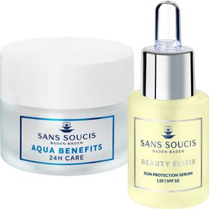 Sans Soucis Moisture - Aqua Benefits 24H Care for Normal Skin 50ml + Beauty Elixir Sun Protection SPF50 15ml (Duo Deal) OP=OP