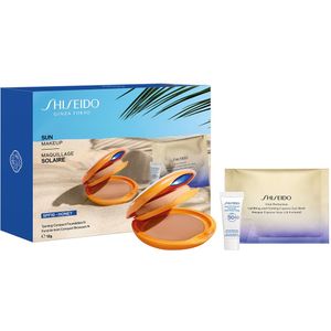 Shiseido - Tanning Compact Foundation SPF10 Honey + Suncare Protector SPF50 5ml + Vital Perfection Eye Mask 1x OP=OP