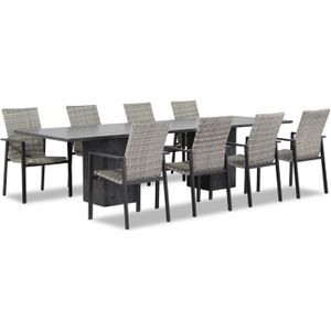 Lifestyle Garden Furniture Upton/Graniet 300 cm dining tuinset 9-delig stapelbaar
