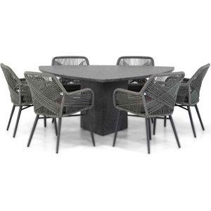 Lifestyle Advance/Graniet 170 cm triangel dining tuinset 7-delig