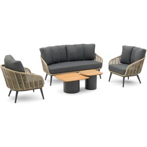 Coco Vinci/Ronda teak stoel-bank loungeset 5-delig