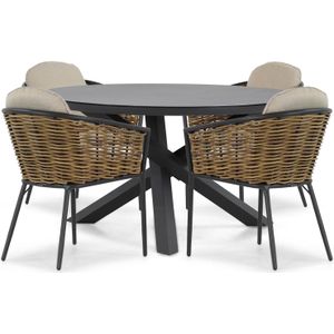 Lifestyle Garden Furniture Nice/Livorno 125 cm dining tuinset 5-delig