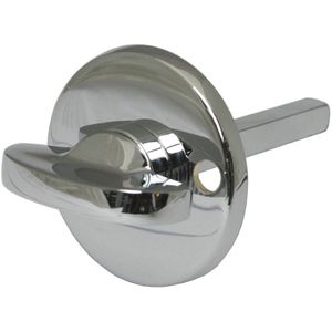 Rozet Wc opschroef  51mm rond binnenzijde met vrij/bezet draaiknop 7mm stift Messing gepolijst chroom