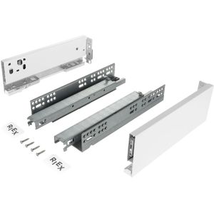 Zelfbouwlade set - Soft-close - Hoogte 121mm - Lengte0mm - Wit - Ladegeleiders + zijwandenset