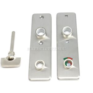 Deurschild Wc binnenzijde 165x45mm met knop per stuk RVS (Inox) Geborsteld