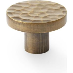 Meubelknop Hammered 'Hanover' - Antiek messing - Ø38mm - Hoogte 28mm