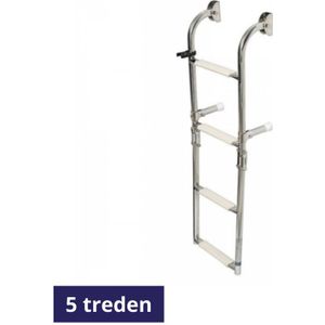 Zwemtrap opvouwbaar met boog arm bevestinging - 5 treden - lengte 1150mm - breedte 260mm