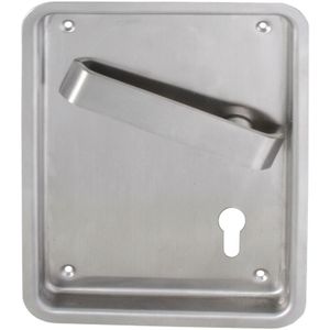 Deurklink - Pc slot flush, krukstift 9mm ls per stuk rvs (inox) geborsteld - Op schild - Ø9mm