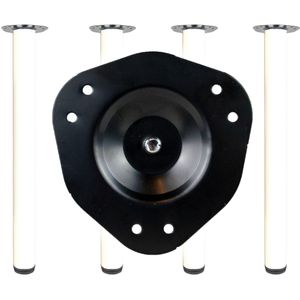 Tafelpoot rond 60x870mm - Wit - Set van 4 stuks