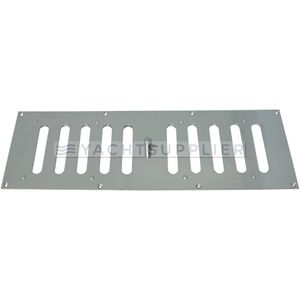 Schuif ventilatierooster 360x120mm zonder tegenplaat, luchtdoorlaat 109cm3 Messing gepolijst chroom