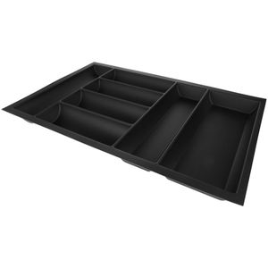 Bestekbak ronde vorm - Lade Organizer - Soft-touch zwart - Voor kastbreedte 800mm