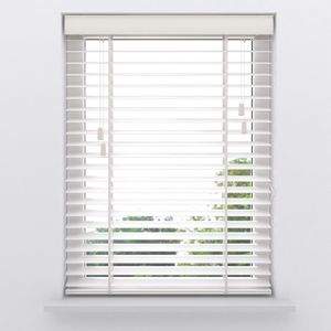 Houten jaloezie Easy 50 mm Bamboe White 180x175cm