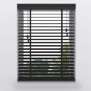 Houten jaloezie Easy 50 mm Bamboe Black 60x240cm - Zwart - Bamboe Jaloezie