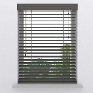 Houten Jaloezie Op Maat 50mm Slim Dark Grey - Grijs